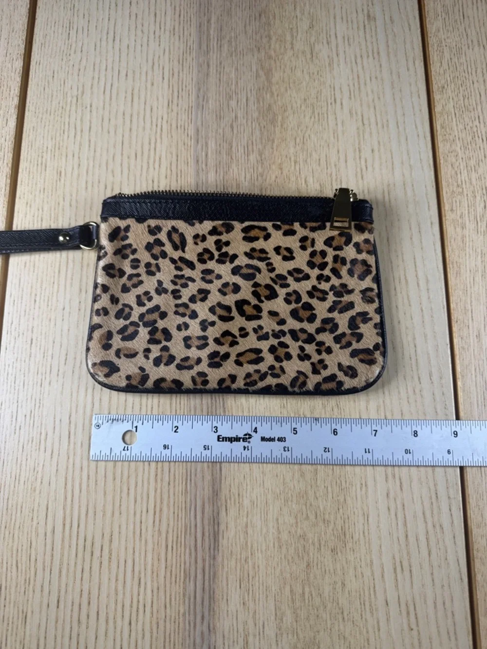 Banana Republic Leopard Print Card Pouch in Tan and Black